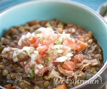 Lentil and Mushroom Ragu over Polenta with Fresh Tomato Salsa  DrFuhrman.com