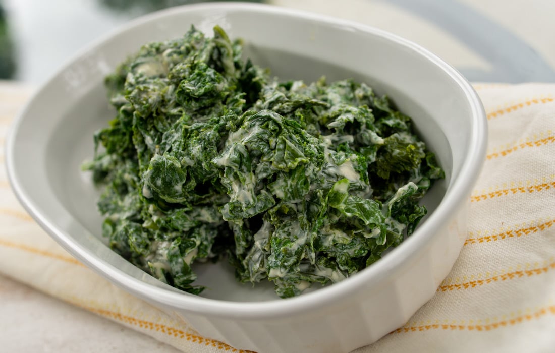 Kale With Cashew Cream Sauce 